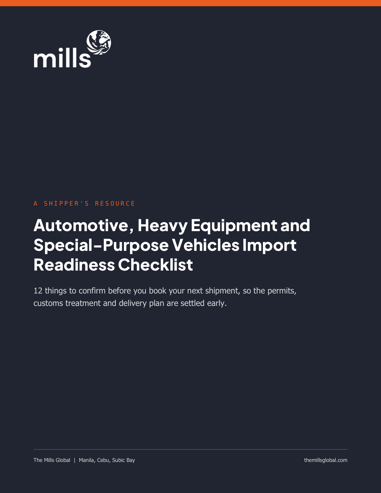 Cover of Automotive, Heavy Equipment and Special-Purpose Vehicles Import Readiness Checklist