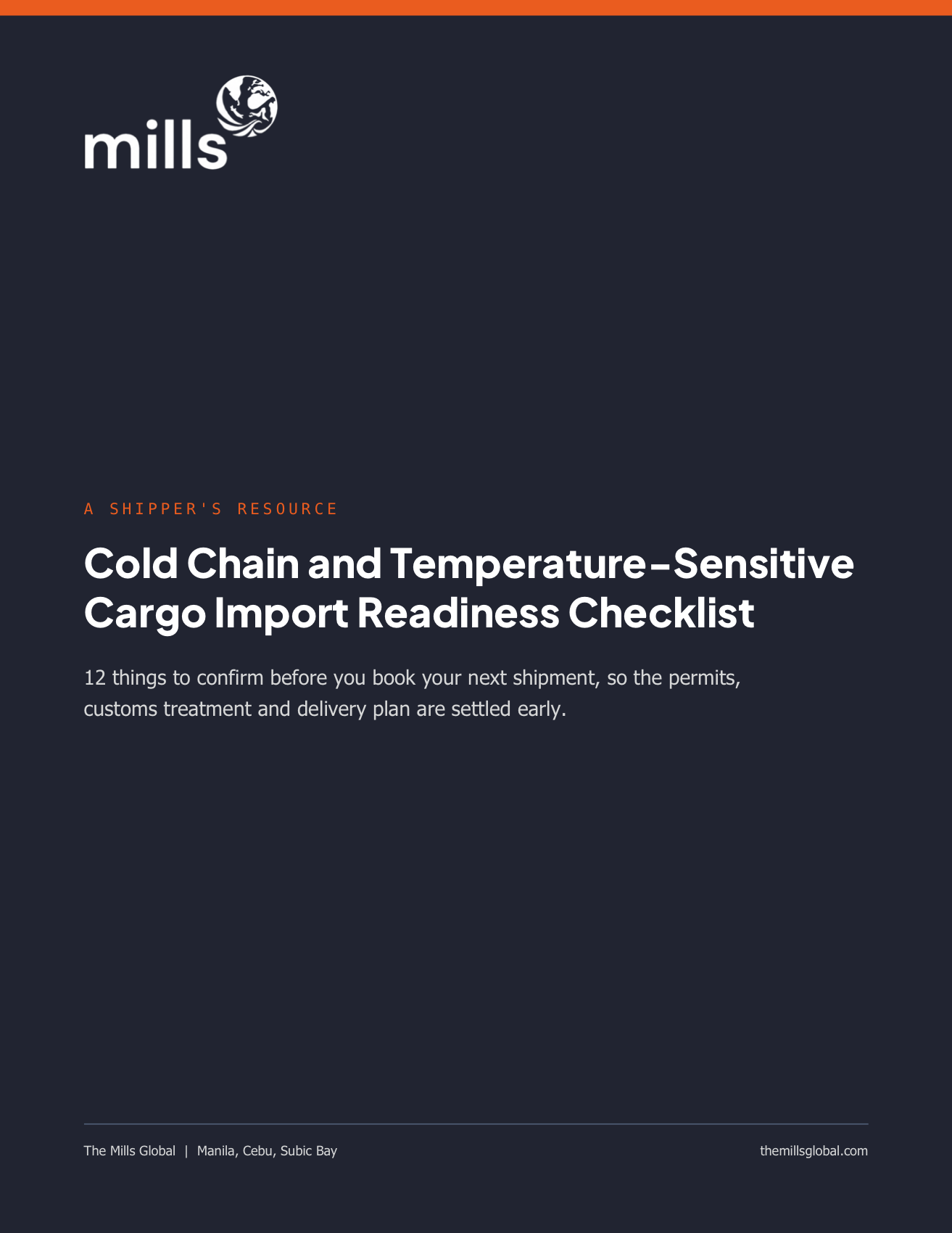 Cover of Cold Chain and Temperature-Sensitive Cargo Import Readiness Checklist