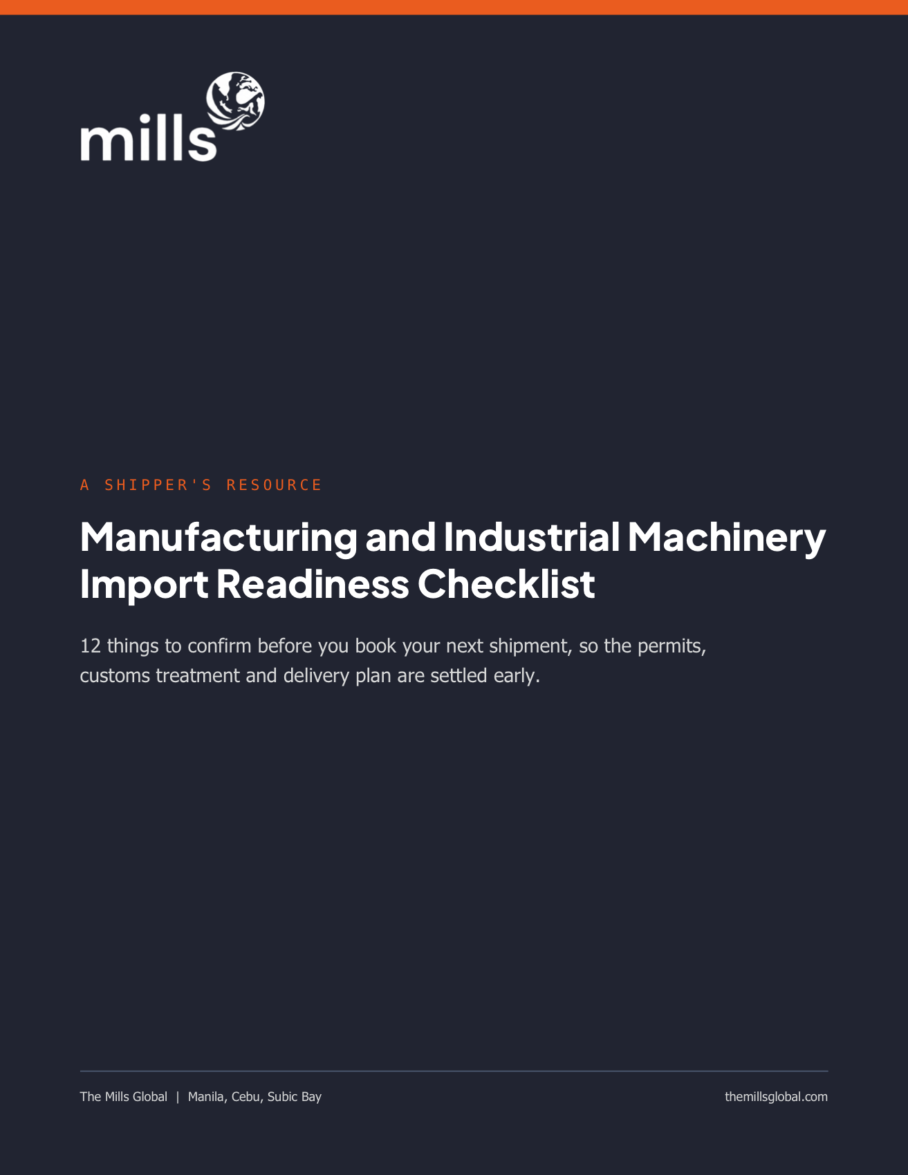 Cover of Manufacturing and Industrial Machinery Import Readiness Checklist
