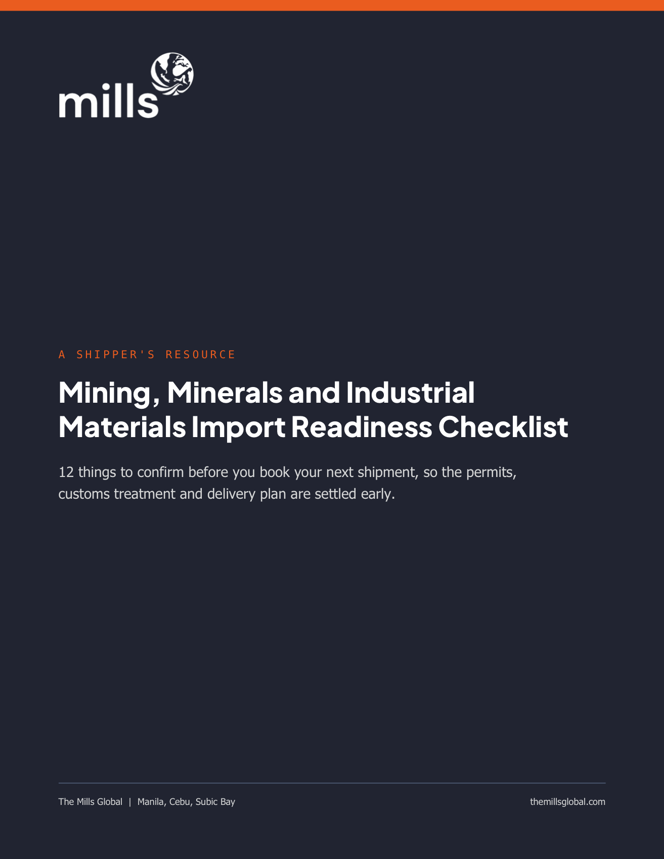 Cover of Mining, Minerals and Industrial Materials Import Readiness Checklist