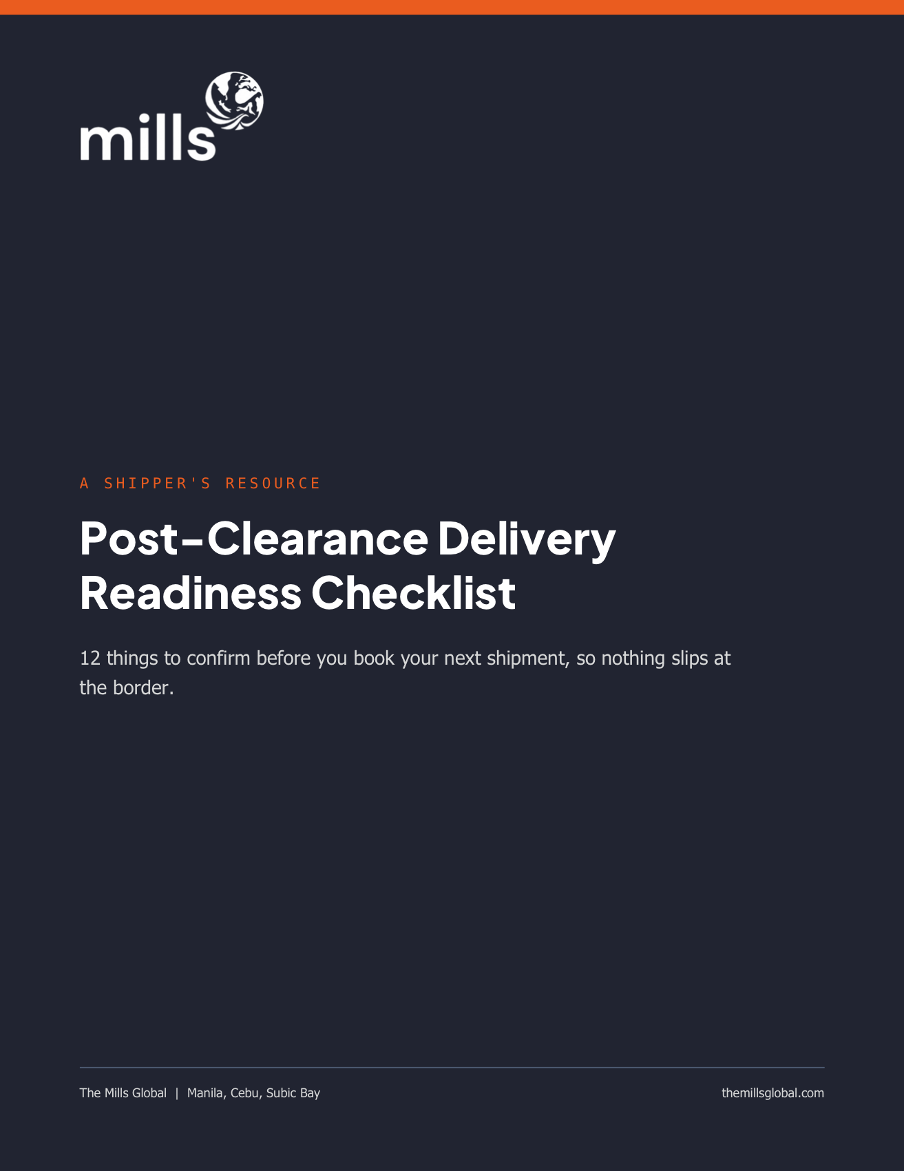 Cover of Post-Clearance Delivery Readiness Checklist